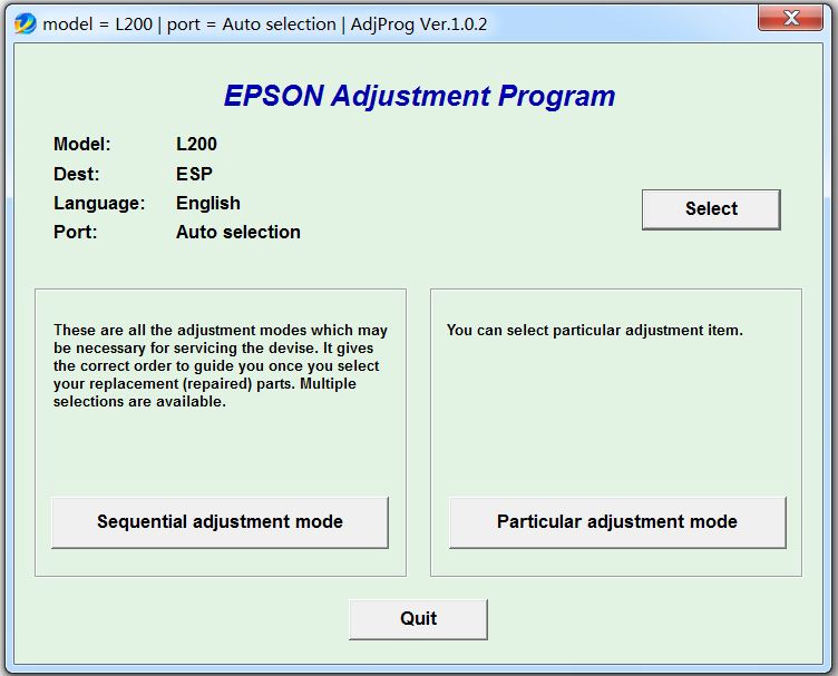 Epson l200 清零软件